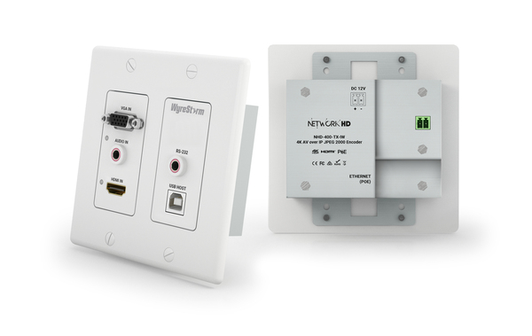 Wyrestorm NHD-400-TX-IW - HDMI over IP 4K, JPEG 2000 Wall/Desk Encoder, PoE, RS-232, CEC, Matrix/Vid