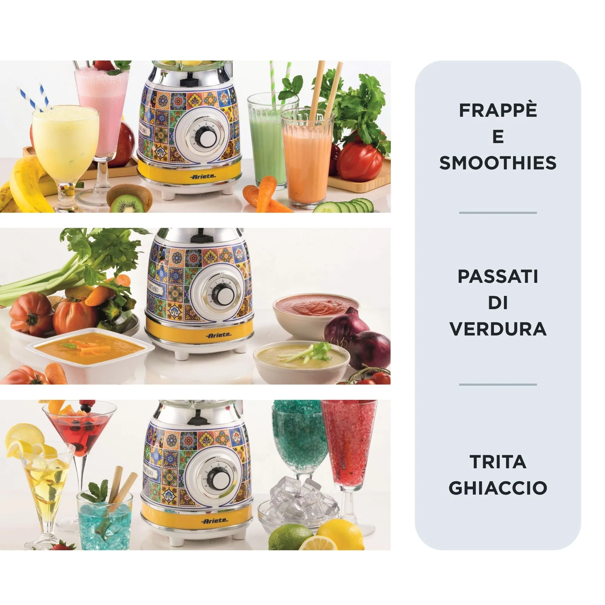 Ariete Positano 00C05830PAR0 1000W 1.5L Blender, Blue, Yellow