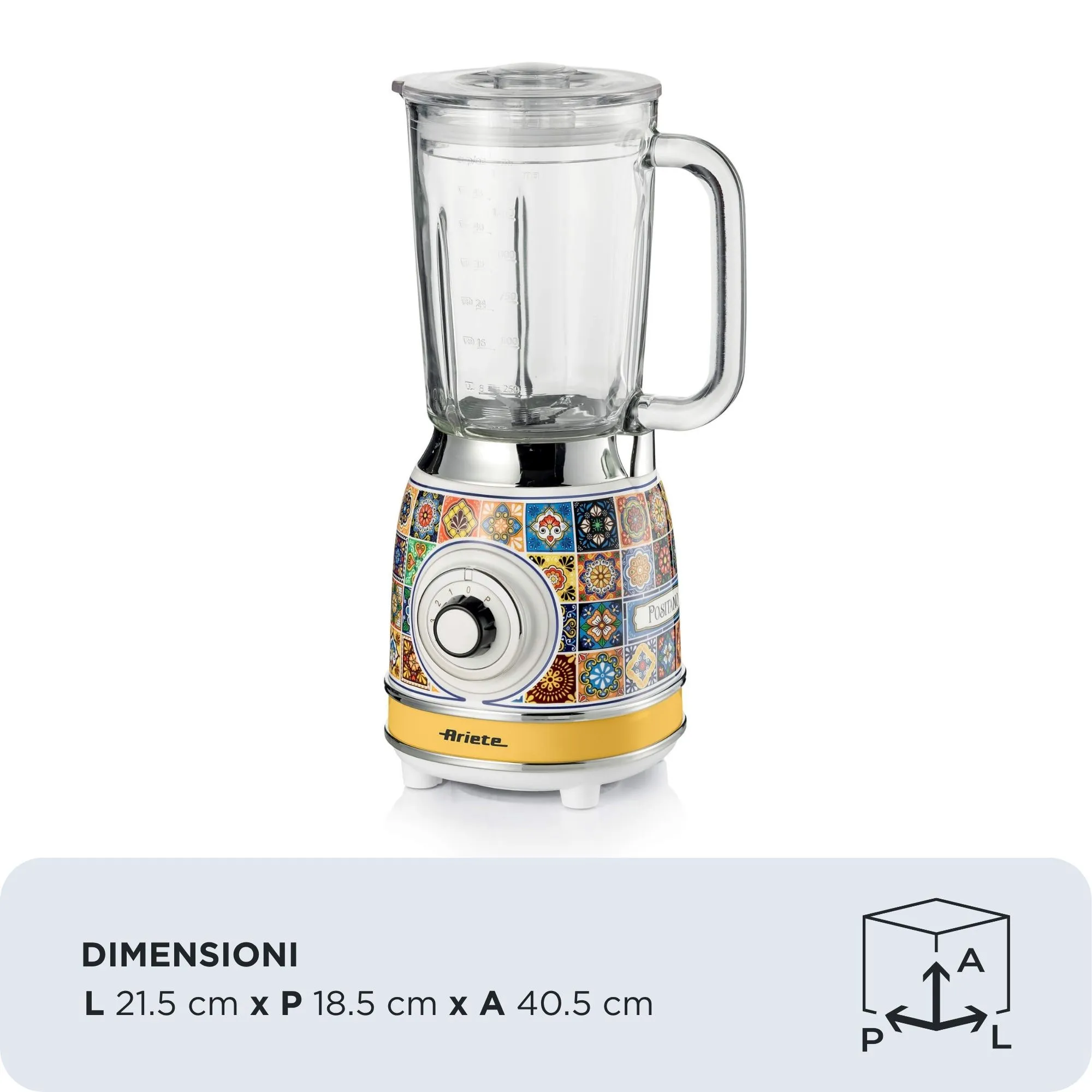 Ariete Positano 00C05830PAR0 1000W 1.5L Blender, Blue, Yellow