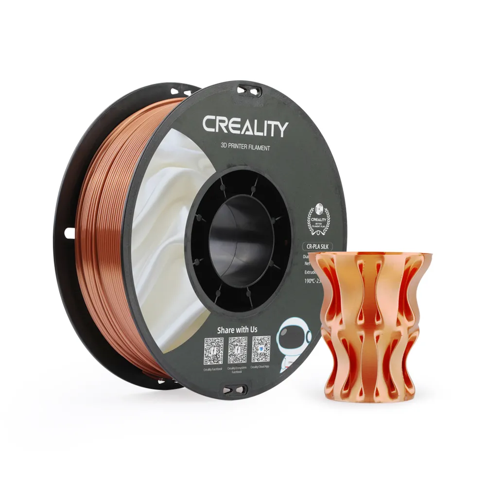 Creality CR-Silk PLA, Silk, 1.75 mm, 1 kg 3D Printer Filament, Red Copper