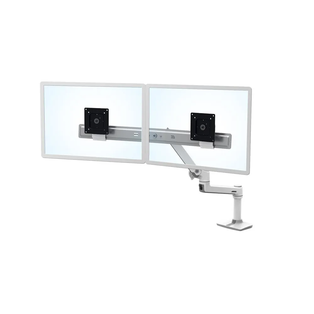 Ergotron LX Dual Direct Arm C-Clamp -  monitor arm, silver, 25&quot;, 2x9kg
