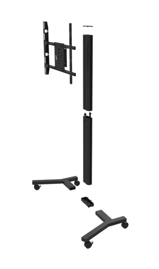 Multibrackets M Public Display Stand 180 Single - Teline tuotteelle LCD nestekiden&auml;ytt&ouml; / plasma TV - alumiini - musta -n&auml;yt&ouml;n koko: 40"-63" -kiinnitysliit&auml;nt&auml;: