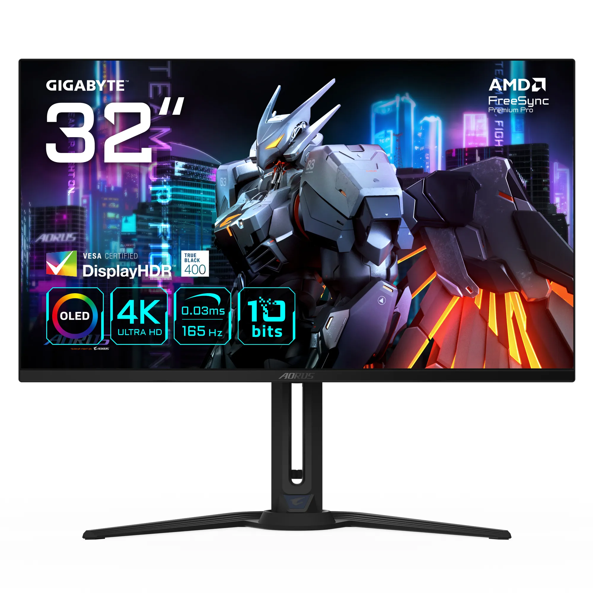Gigabyte AORUS FO32U 31.5" 4K UHD, OLED 165Hz Gaming Monitor with USB-C hub