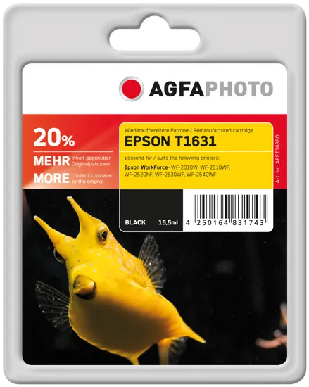 AGFAPHOTO APET163BD -mustekasetti, 15.5 ml, musta