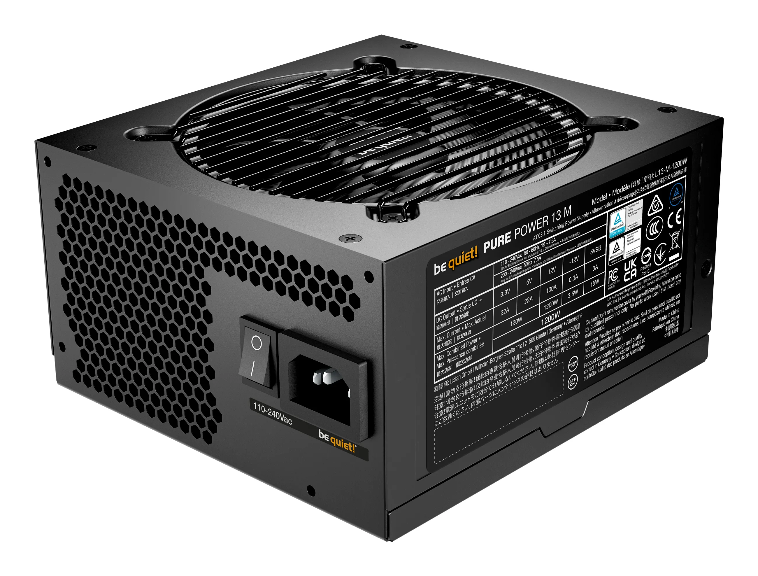 be quiet! Pure Power 13 M 1200W -virtal&auml;hde, 80 Plus Gold