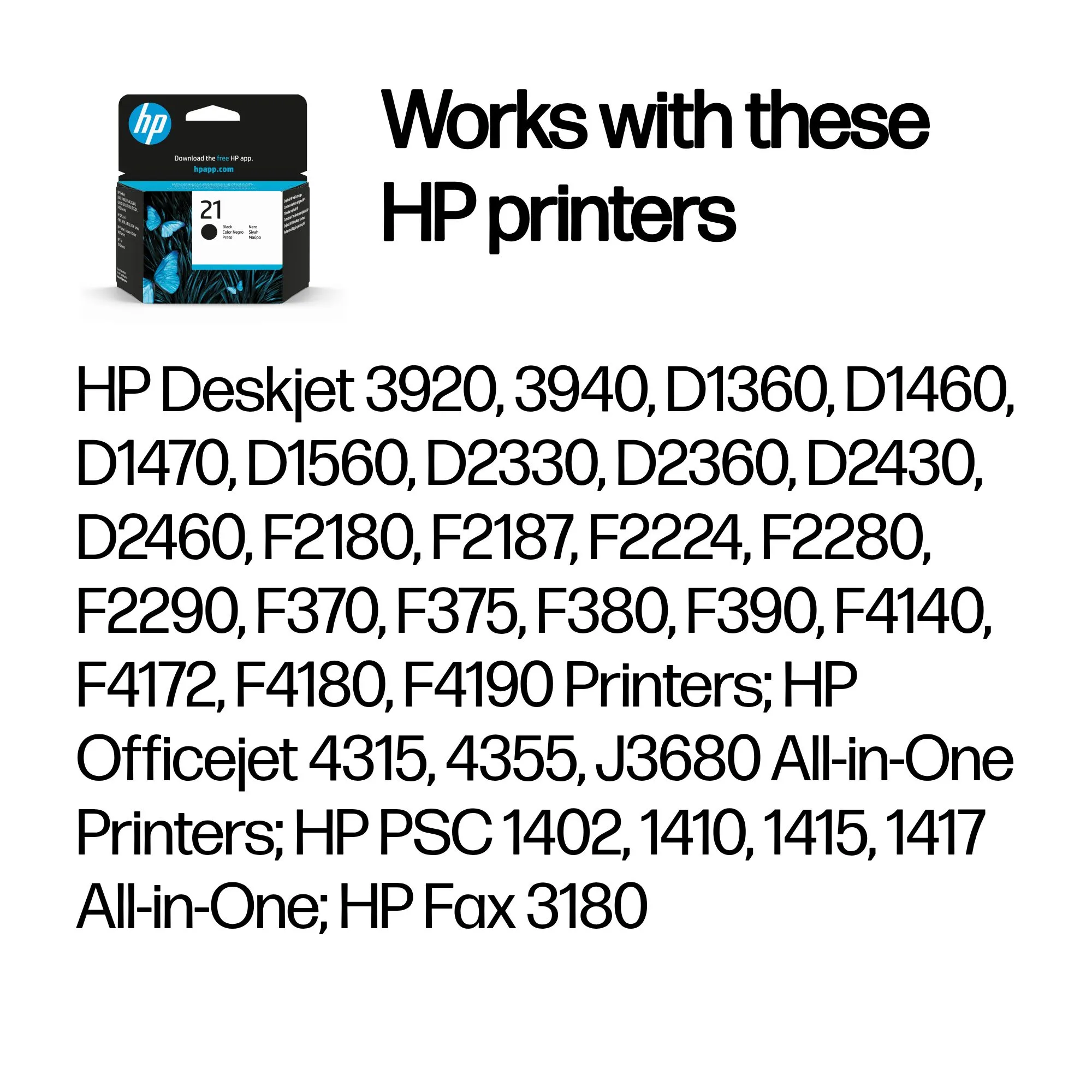 HP 21 ink cartridge, 5 ml, Black