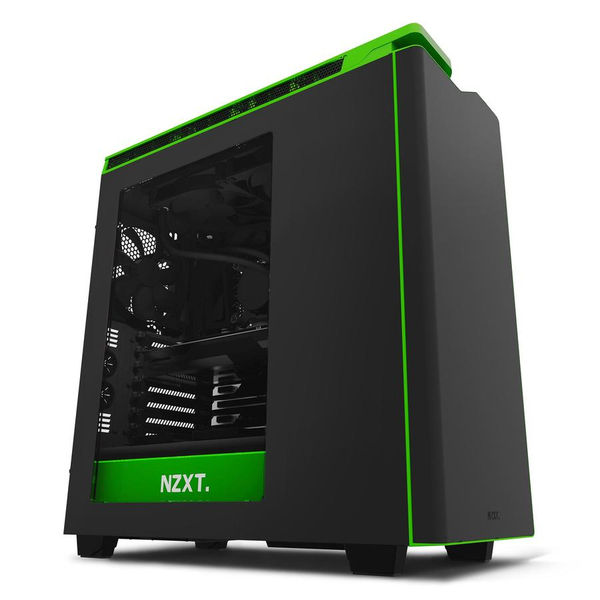 NZXT H440W Mid Tower case, window, Black/Green