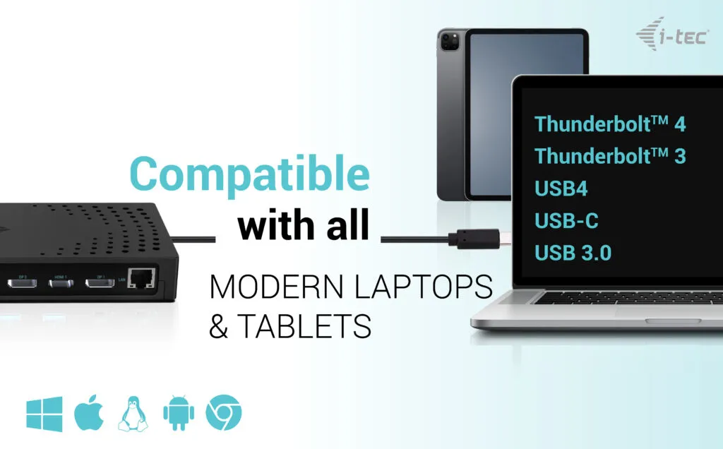 I-Tec SB 3.0 / USB-C / Thunderbolt, 3x 4K Gen 2 + Power Delivery 100W - docking station