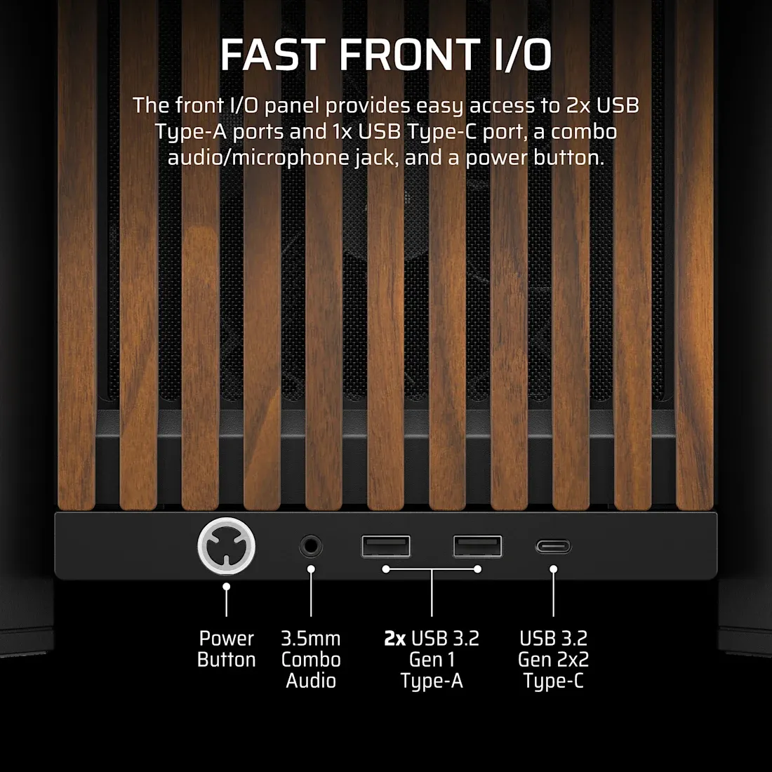 Corsair Frame 4000D Wood RS -miditornikotelo ikkunalla, musta, puu