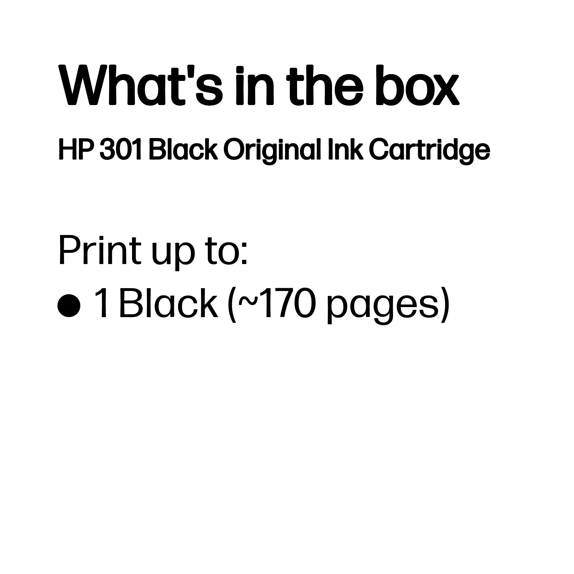 HP 301 Black Ink Cartridge