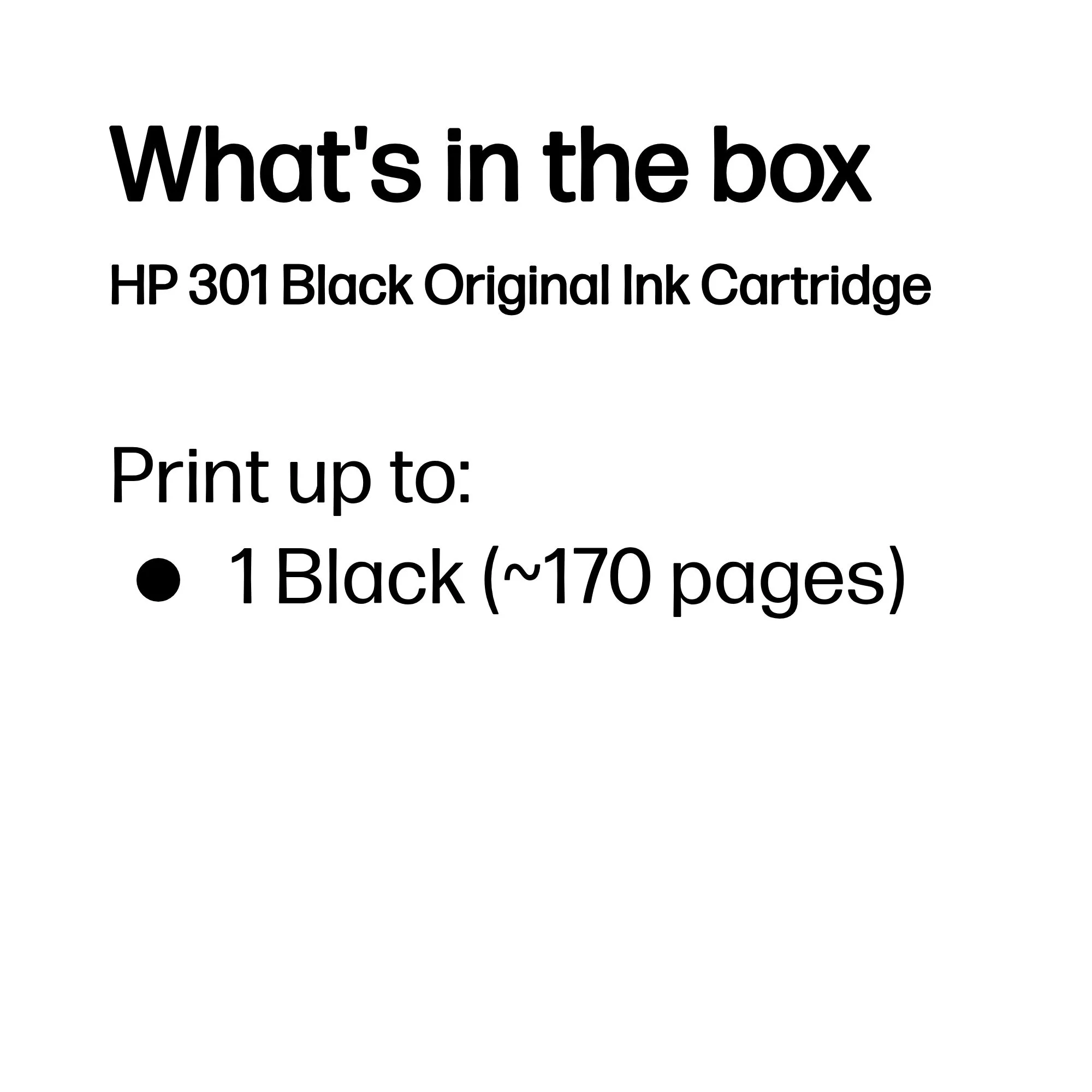 HP 301 ink cartridge, 3 ml, Black