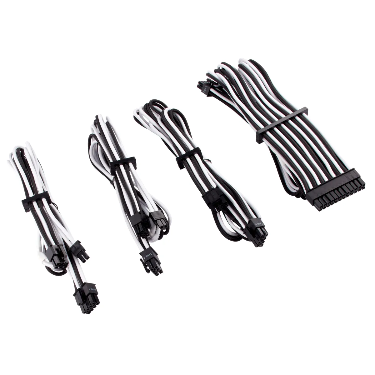 Corsair Premium Individually Sleeved DC Cable Starter Kit Type 4 generation 4 WHITE/BLACK