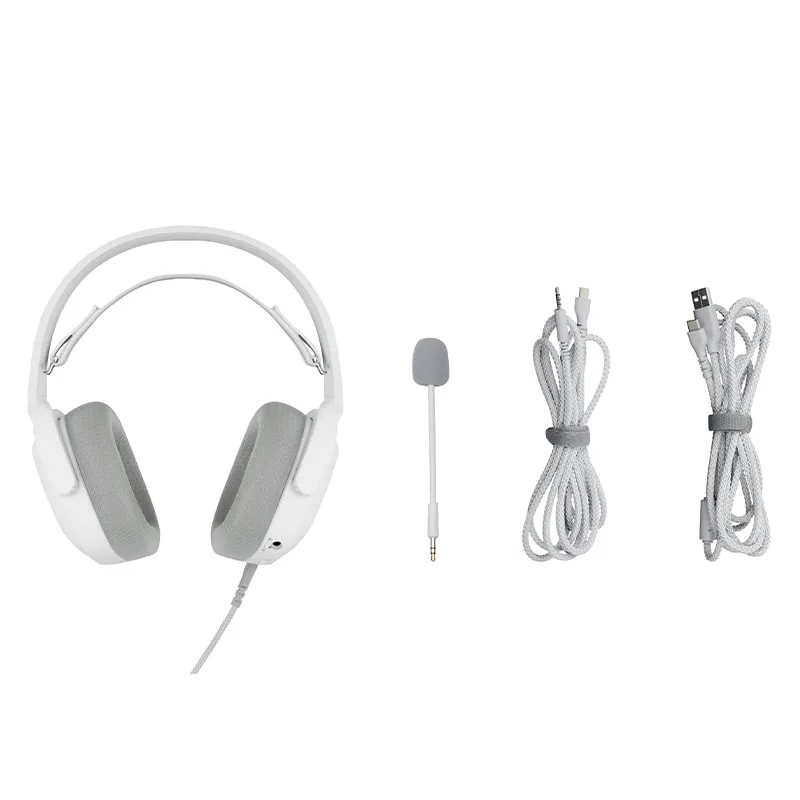 Gamiac HS71 7.1 Surround RGB -pelikuulokkeet mikrofonilla, Valkoinen