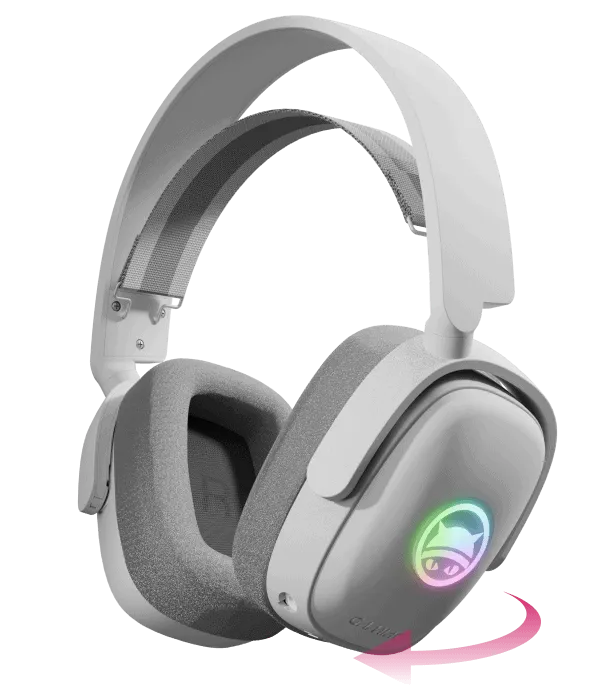 Gamiac HS71 7.1 Surround RGB -pelikuulokkeet mikrofonilla, Valkoinen
