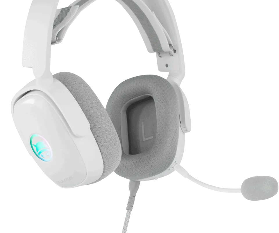 Gamiac HS71 7.1 Surround RGB -pelikuulokkeet mikrofonilla, Valkoinen