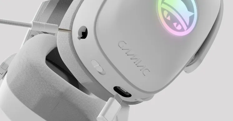 Gamiac HS71 7.1 Surround RGB -pelikuulokkeet mikrofonilla, Valkoinen