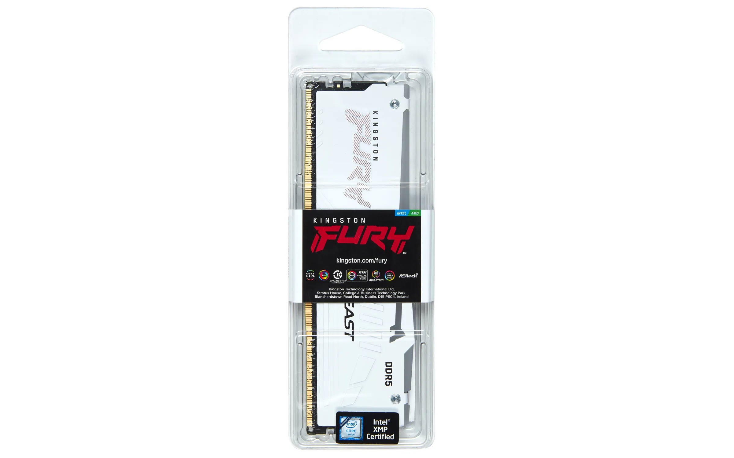 Kingston FURY Beast RGB 32 GB (1 x 32 GB) DDR5 6000 MHz, CL36 minne, vit (EXPO)
