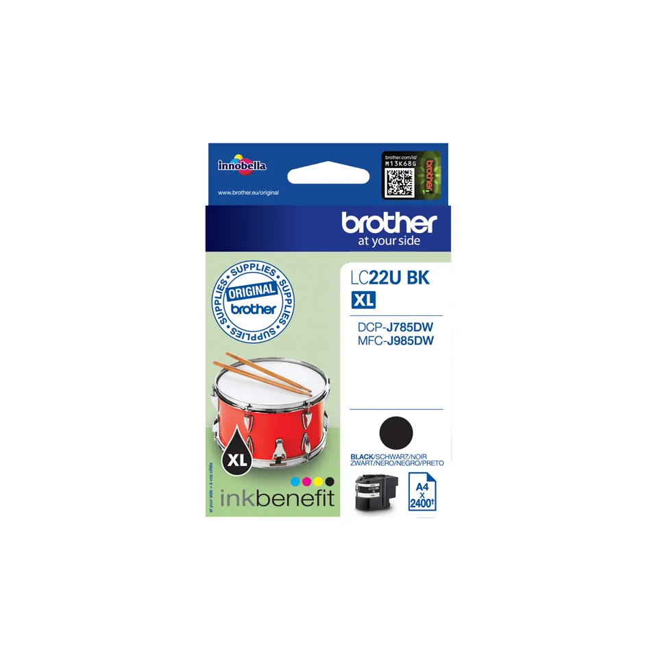 Brother LC22UBK XL ink cartridge, Black