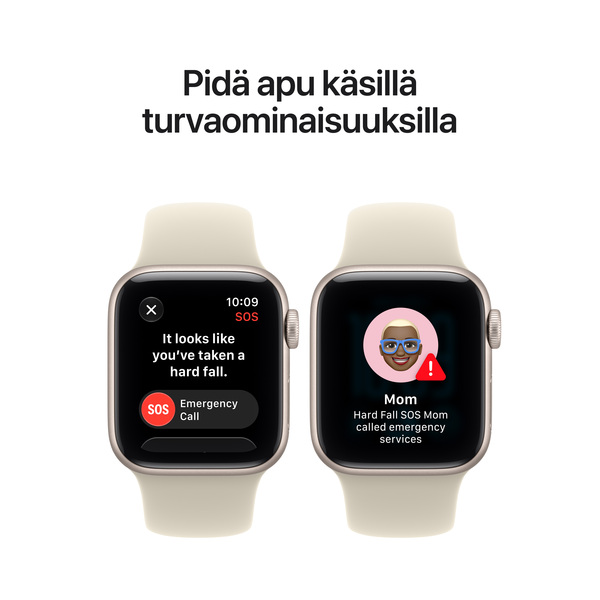 Apple Watch SE 3 (GPS) 40 mm t&auml;htivalkea alumiinikuori ja hiekanv&auml;rinen urheiluranneke, S/M