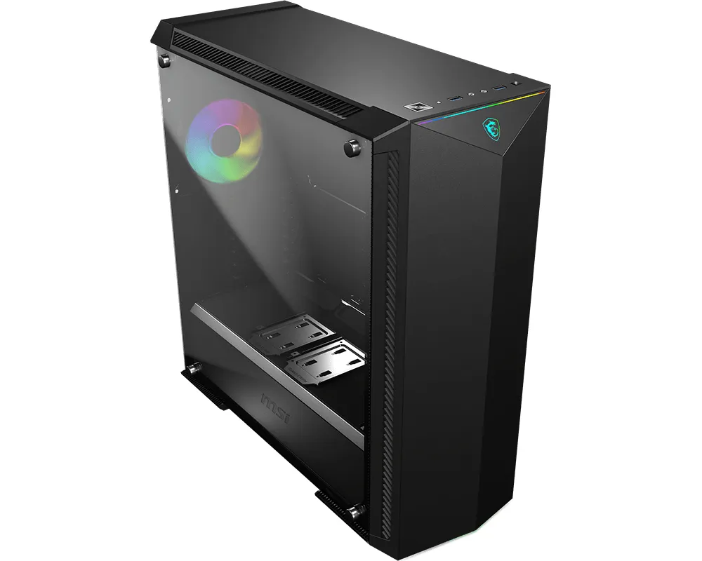 MSI MPG GUNGNIR 100 RGB miditower chassi, f&ouml;nster, Svart