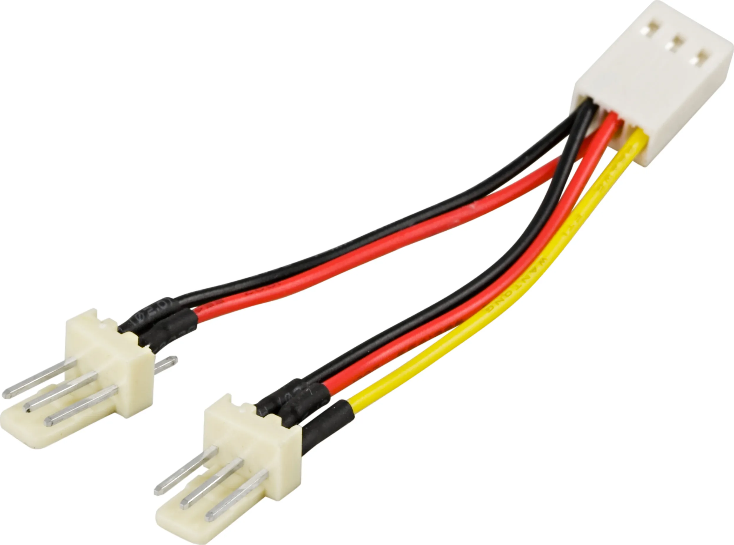 DELTACO SSI-36 - 3-pin fan adapter cable (Y-splitter), Black, Red, White, Yellow