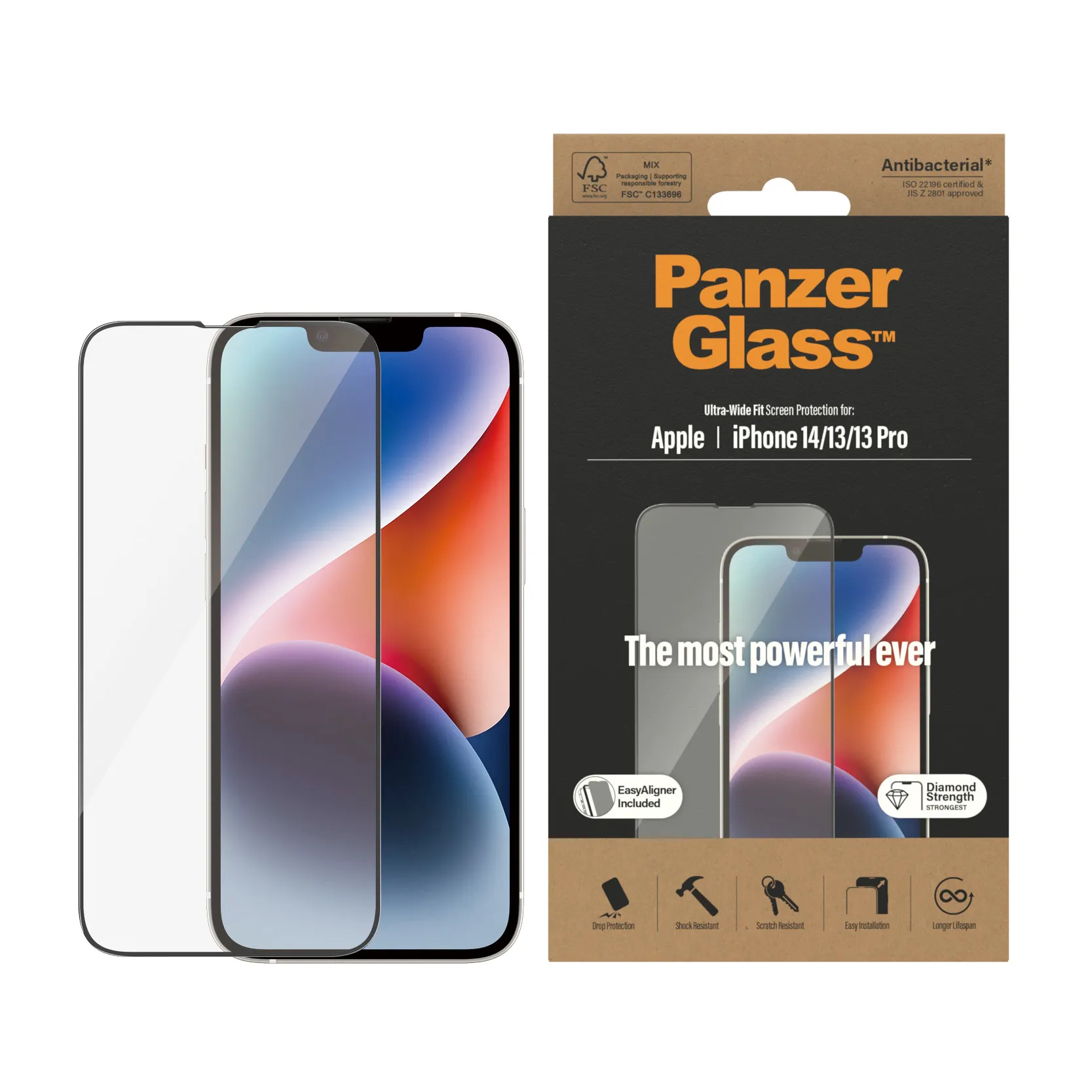 PanzerGlass Ultra-Wide Fit Alignerkit, iPhone 14 / 13 / 13 Pro - Screen Glass