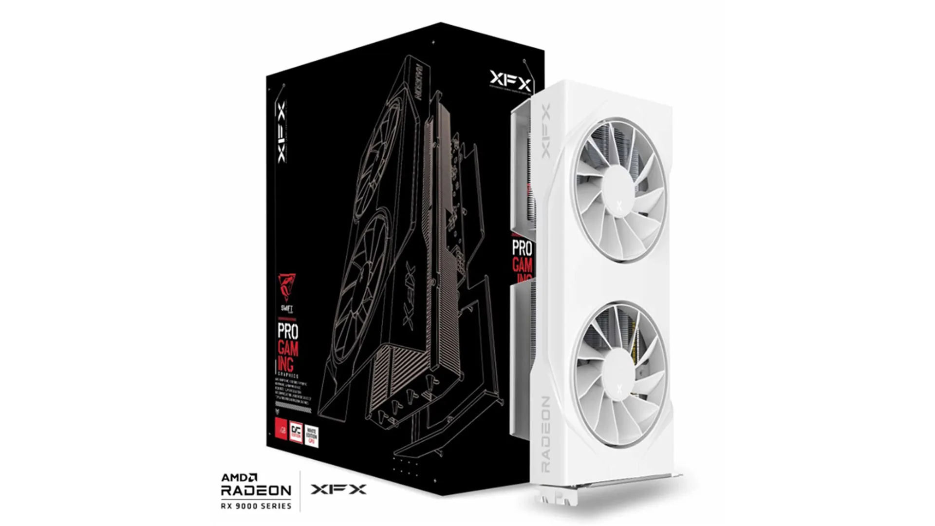 XFX Radeon RX 9060 XT Swift Dual Fan OC 8 GB - grafikkort, Vit