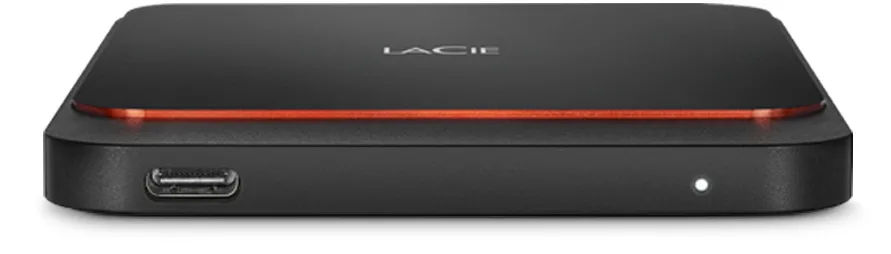 Lacie Portable 500GB USB-C - External SSD, Black/Orange