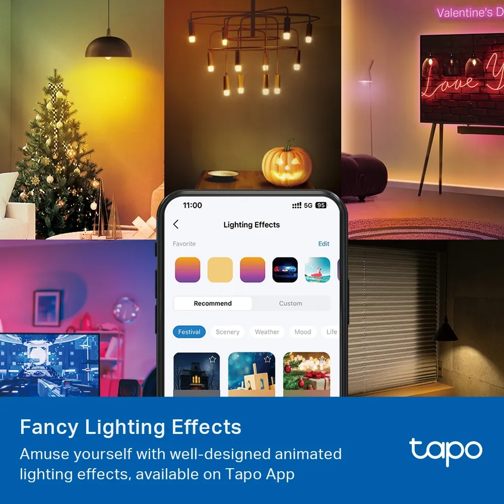 TP-Link Tapo L430P Smart Light Bulb E14 P45 4.8 Watts 470 Lumens Multicolour 1-pack