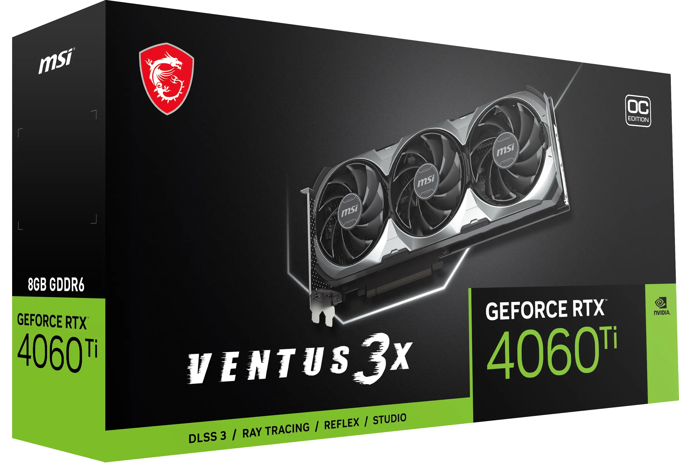 MSI GeForce RTX 4060 Ti Ventus 3X OC 8 Gt -näytönohjain