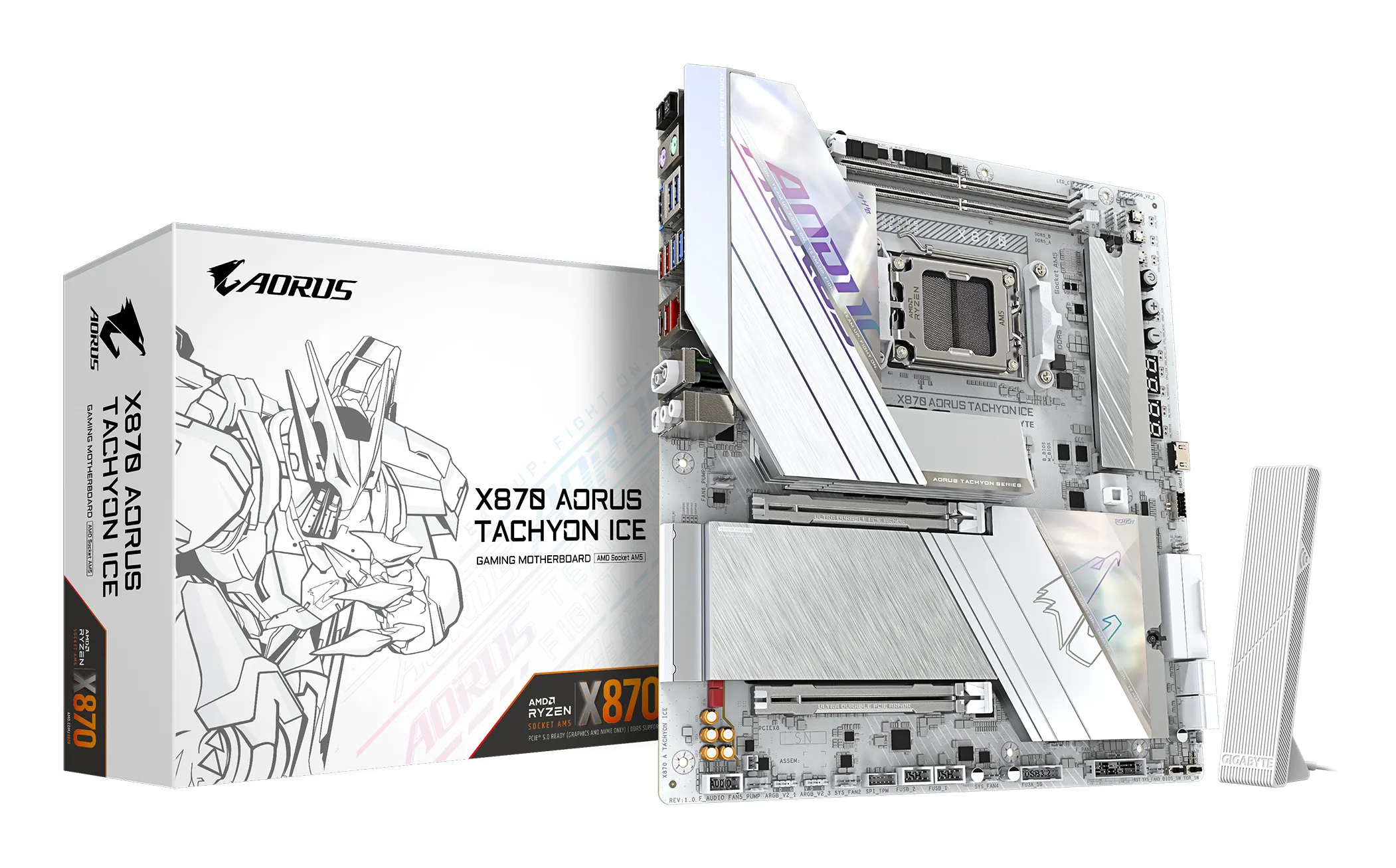 Gigabyte X870 Aorus Tachyon Ice Gen5 DDR5 AM5 ATX - moderkort