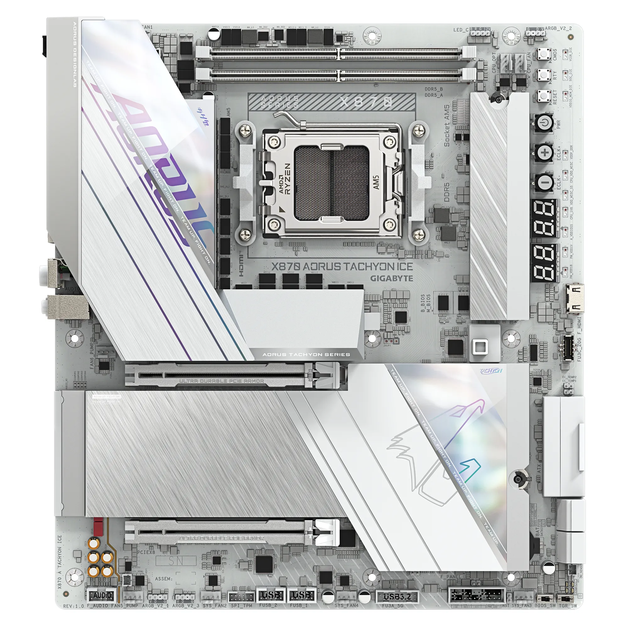 Gigabyte X870 Aorus Tachyon Ice Gen5 DDR5 AM5 ATX - moderkort