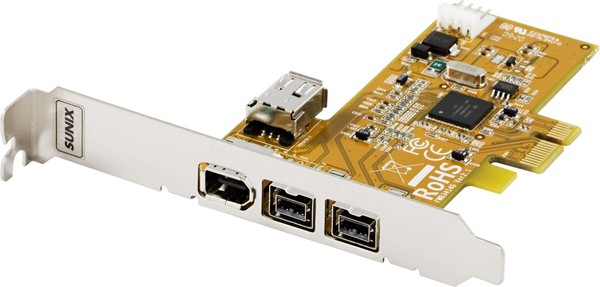 SUNIX PCI-Express kortti, Firewire 400/800 2xBeta, 2x6-pin(1sis/1 ulk)