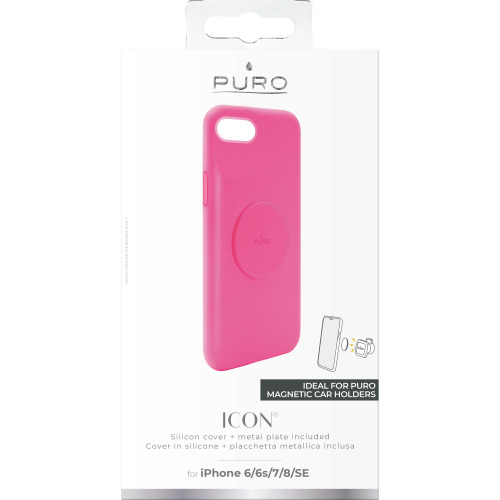 Puro Icon Fluo, iPhone 6/6S/7/8/SE - Case, Pink