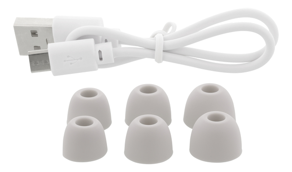 STREETZ True Wireless Stereo in-ear, IPX6, charge case, white