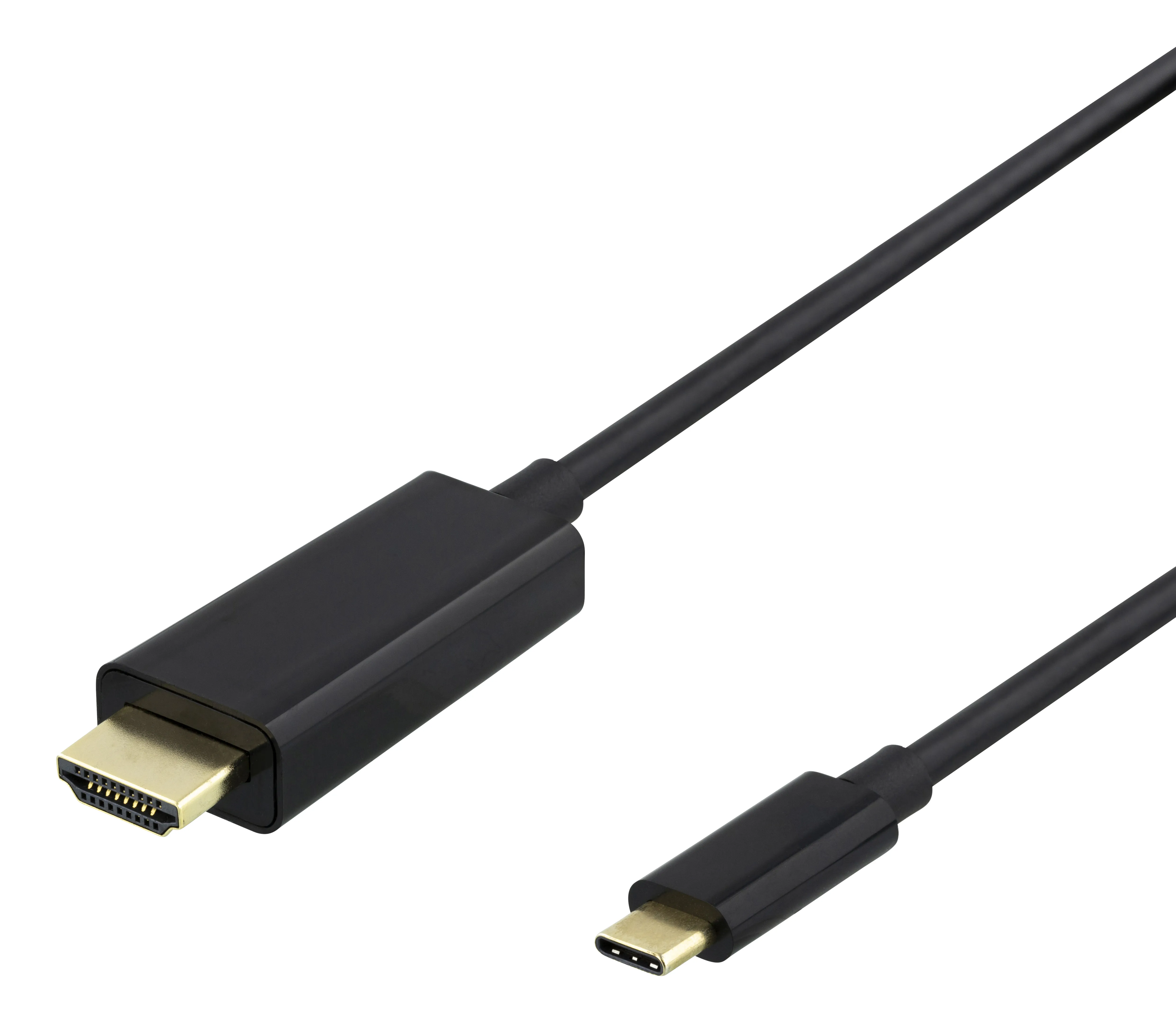 Deltaco USB-C - HDMI cable, 4K UHD, gold plated, 3m, svart