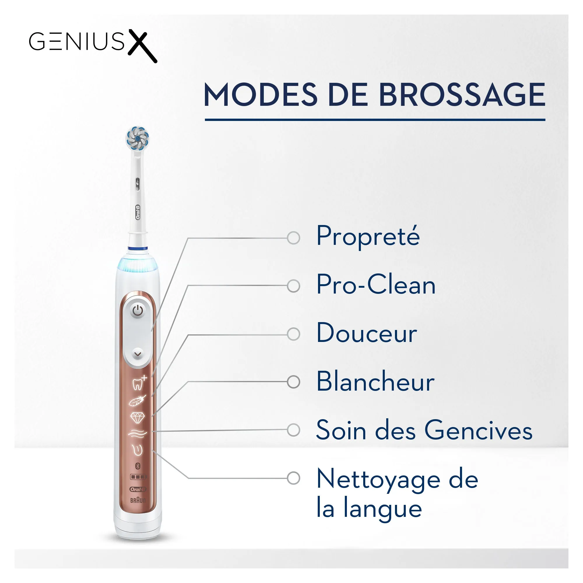 Oral-B GENIUS X - electric toothbrush, Pink gold, White