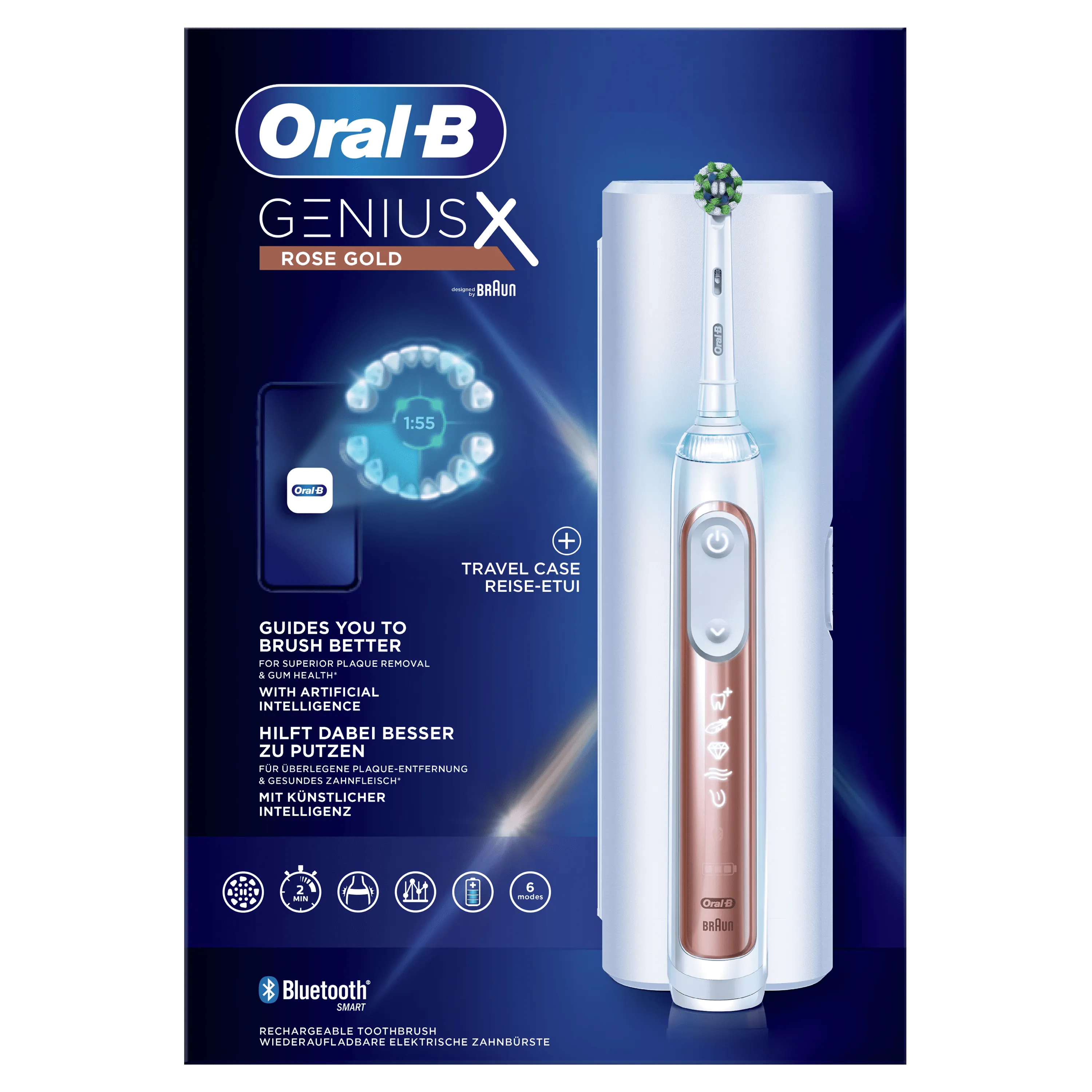 Oral-B GENIUS X - electric toothbrush, Pink gold, White
