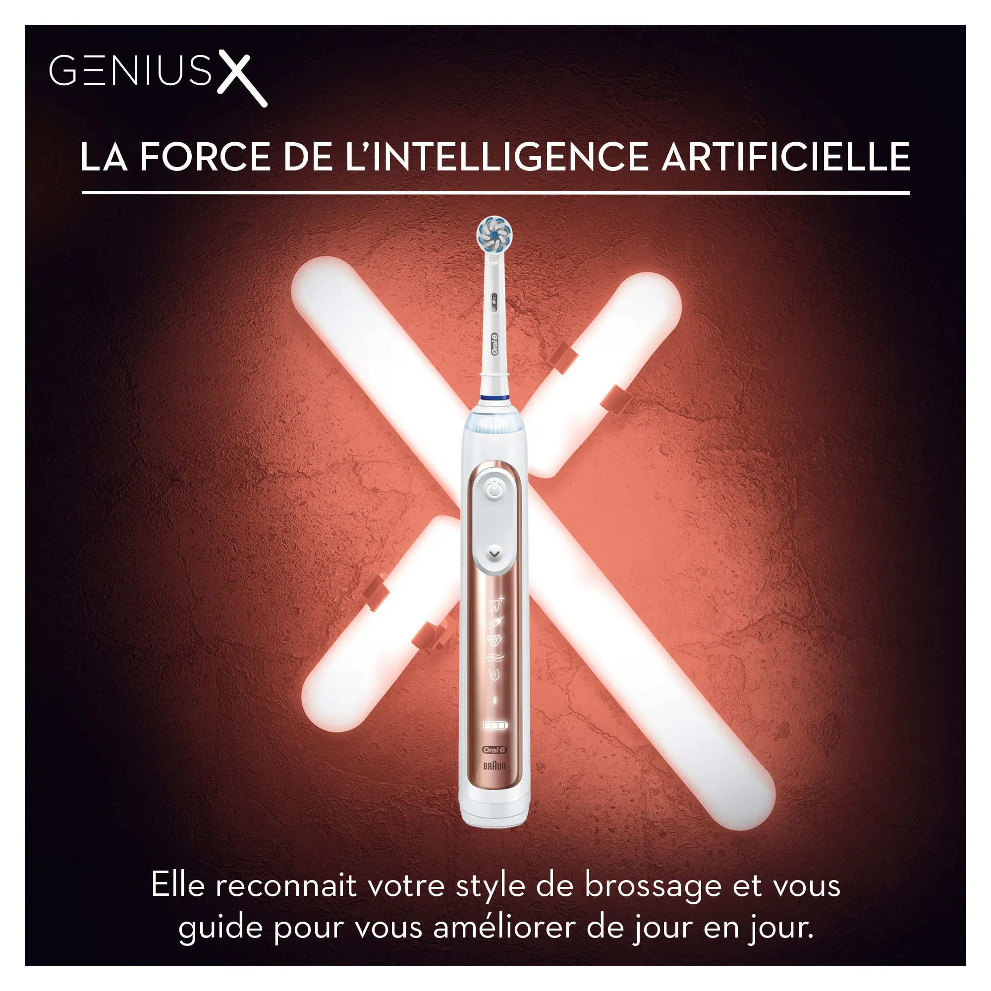 Oral-B GENIUS X - electric toothbrush, Pink gold, White