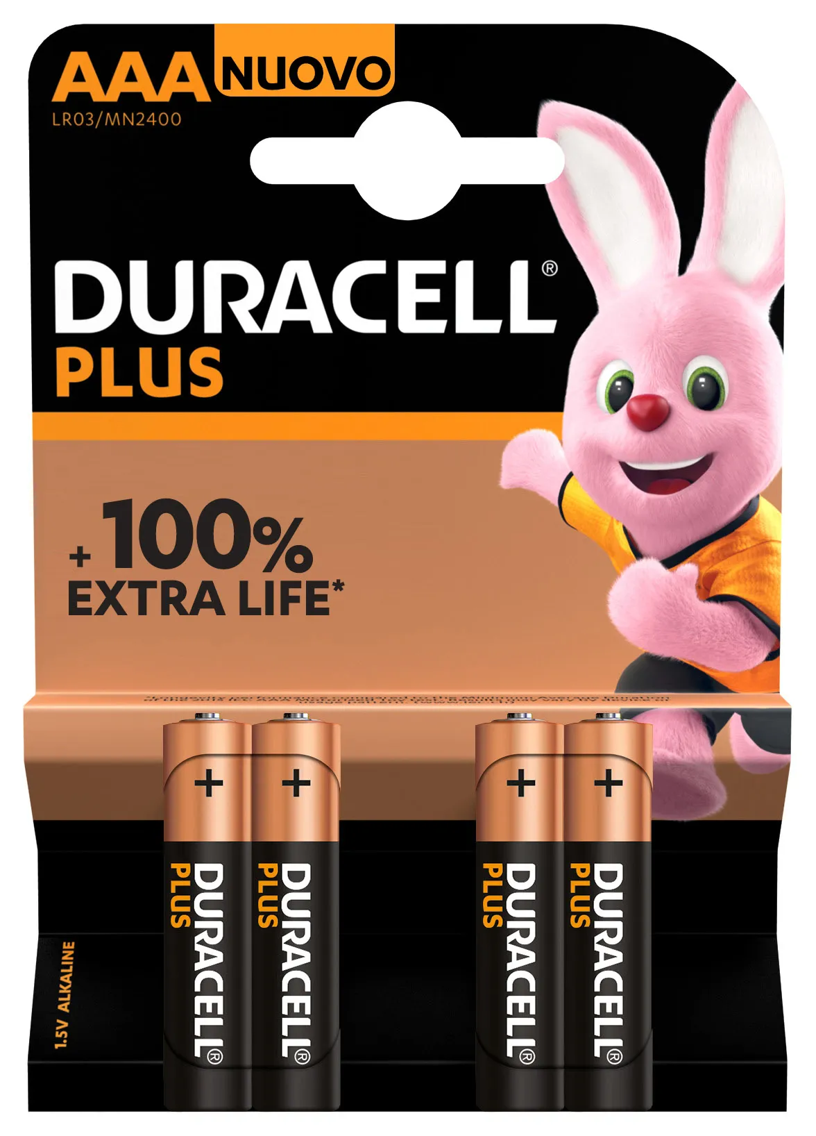 Duracell plus power aaa alkaline battery 4kpl, lr03 mn2400k4 1,5v