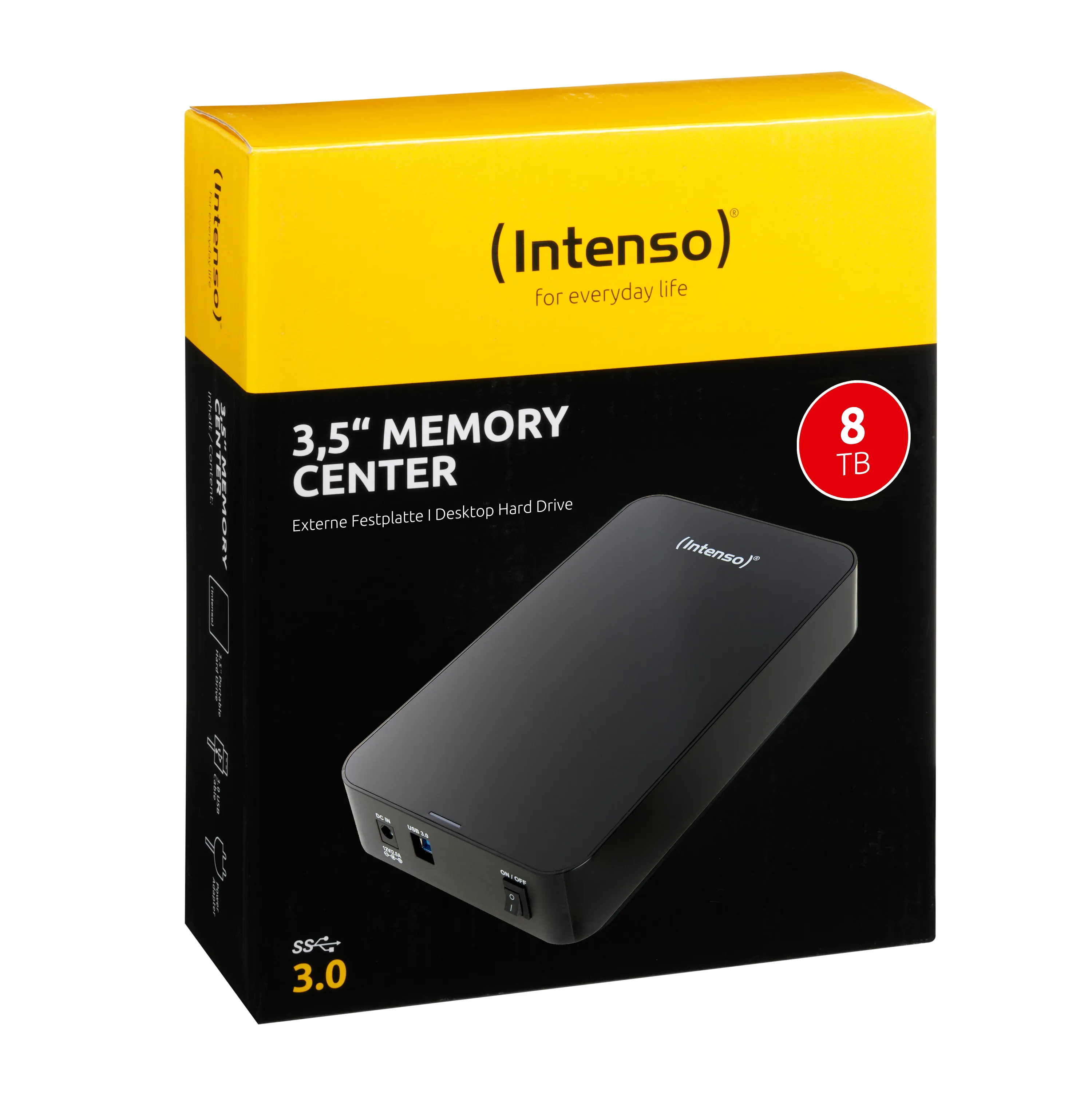 Intenso Memory Center 8TB - External HDD, Black