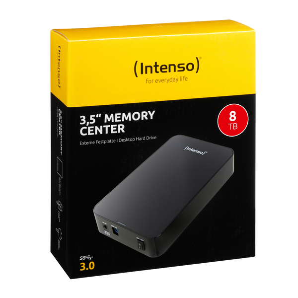 Intenso Memory Center 8TB - External HDD, Black