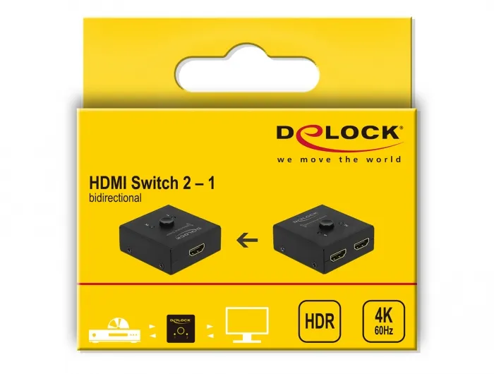 HDMI 2 - 1 Switch bidirectional 4K 60 Hz compact