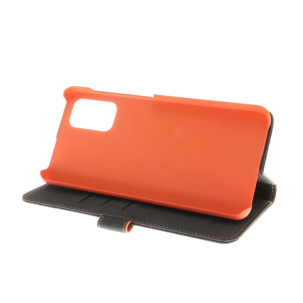 Insmat Flip Case, Galaxy A32 5G - Wallet Case, Black/Orange