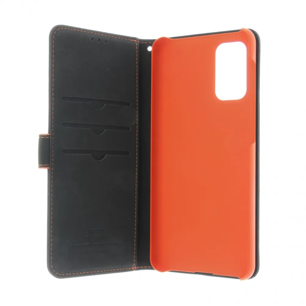 Insmat Flip Case, Galaxy A32 5G - Wallet Case, Black/Orange