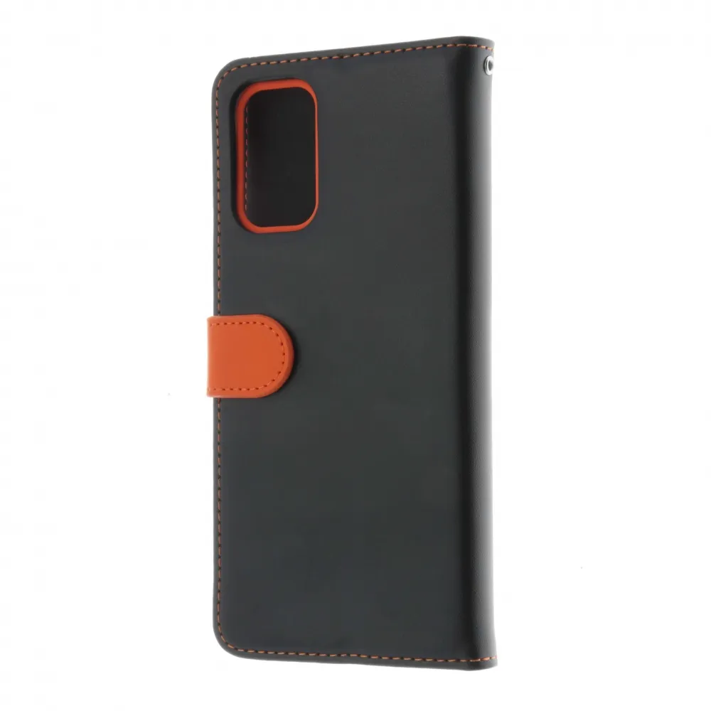 Insmat Flip Case, Galaxy A32 5G - Wallet Case, Black/Orange