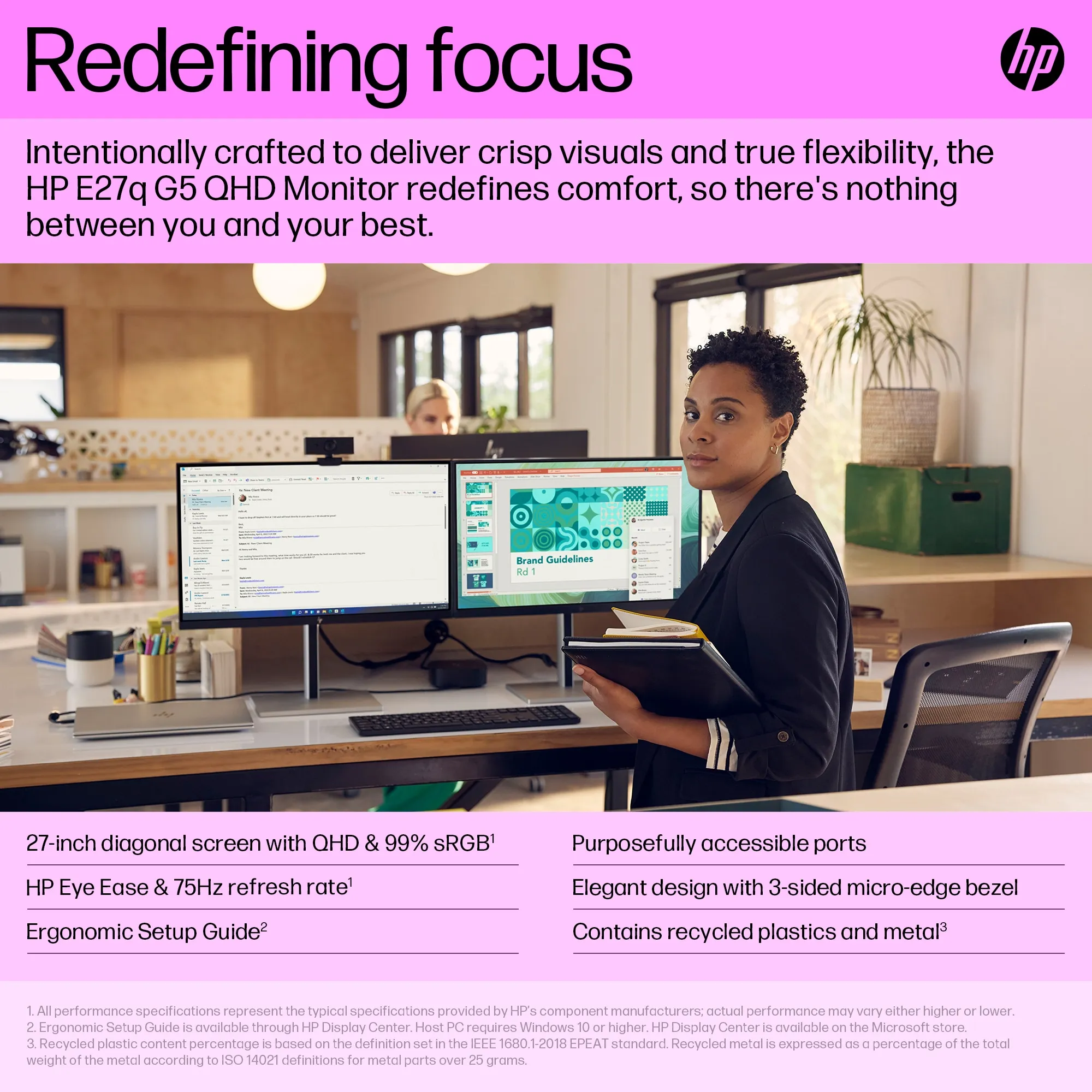 HP 27&quot; E27q G5 QHD, IPS - monitor