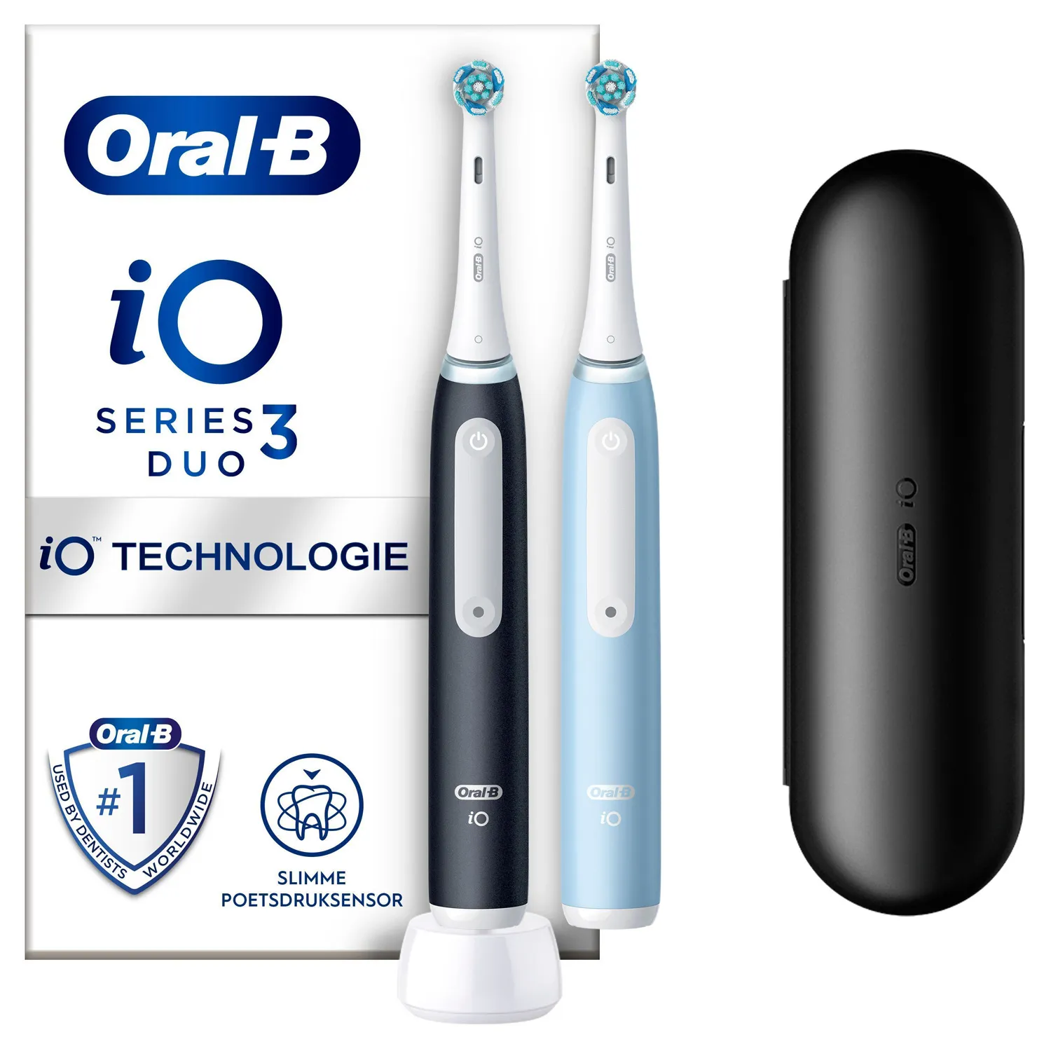 Oral-B iO3 Duo - eltandborste, 2 st, svart / blå