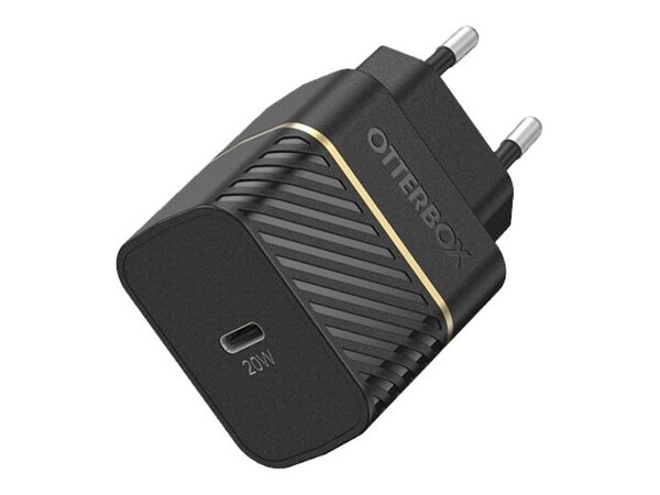 Otterbox Fast Charge USB-C 20W - laddare + 1m USB-C - kabel, Svart