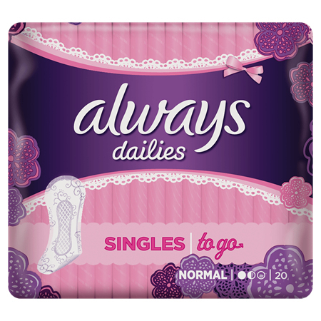 ALWAYS SINGLES NORMAL TO GO PIKKUHOUSUNSUOJA 20 KPL